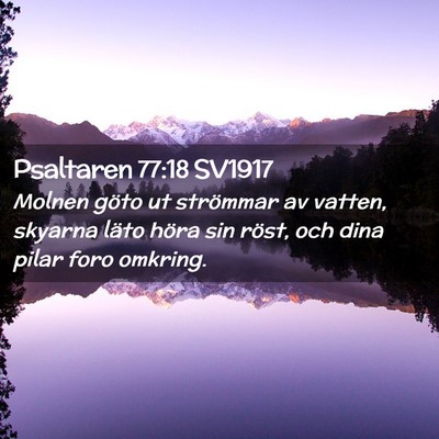 Picture 02 - Psaltaren 77:18 SV1917 - Molnen göto ut strömmar av vatten, skyarna - Bible Verse Picture