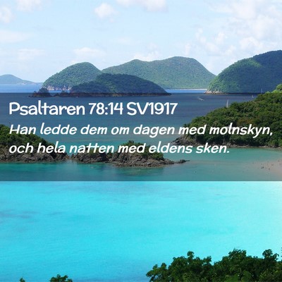 Picture 02 - Psaltaren 78:14 SV1917 - Han ledde dem om dagen med molnskyn, och hela - Bible Verse Picture