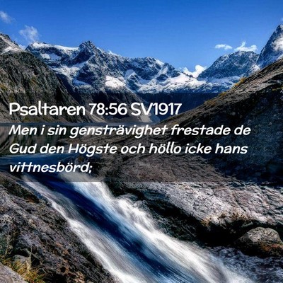 Picture 02 - Psaltaren 78:56 SV1917 - Men i sin gensträvighet frestade de Gud den - Bible Verse Picture