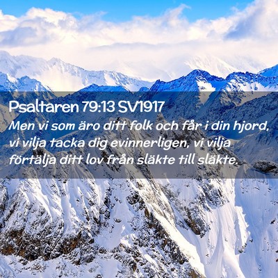 Picture 02 - Psaltaren 79:13 SV1917 - Men vi som äro ditt folk och får i din hjord, - Bible Verse Picture