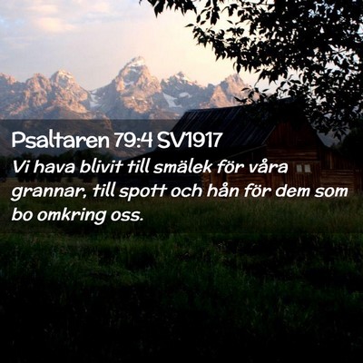 Picture 02 - Psaltaren 79:4 SV1917 - Vi hava blivit till smälek för våra grannar, - Bible Verse Picture