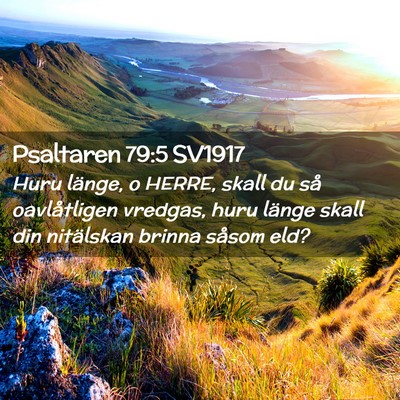 Picture 02 - Psaltaren 79:5 SV1917 - Huru länge, o HERRE, skall du så oavlåtligen - Bible Verse Picture