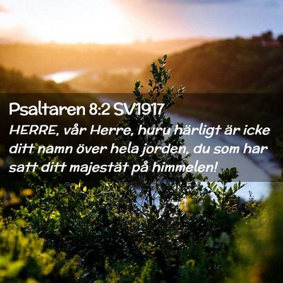 Picture 02 - Psaltaren 8:2 SV1917 - HERRE, vår Herre, huru härligt är icke ditt - Bible Verse Picture
