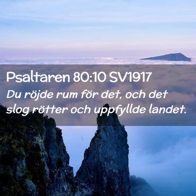 Picture 02 - Psaltaren 80:10 SV1917 - Du röjde rum för det, och det slog rötter och - Bible Verse Picture
