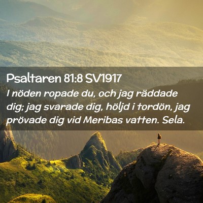 Picture 02 - Psaltaren 81:8 SV1917 - I nöden ropade du, och jag räddade dig; jag - Bible Verse Picture