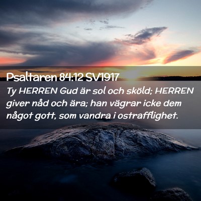 Picture 02 - Psaltaren 84:12 SV1917 - Ty HERREN Gud är sol och sköld; HERREN giver - Bible Verse Picture