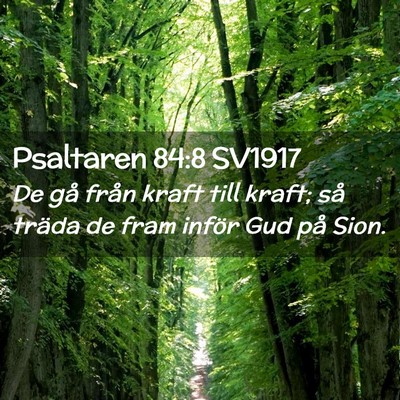 Picture 02 - Psaltaren 84:8 SV1917 - De gå från kraft till kraft; så träda de fram - Bible Verse Picture
