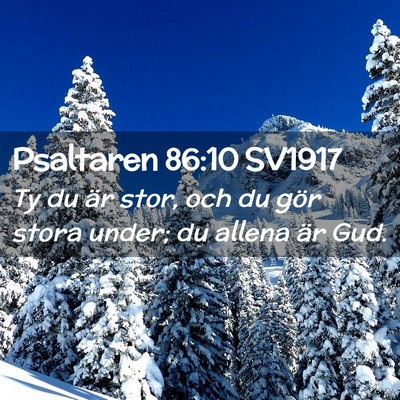 Picture 02 - Psaltaren 86:10 SV1917 - Ty du är stor, och du gör stora under; du - Bible Verse Picture