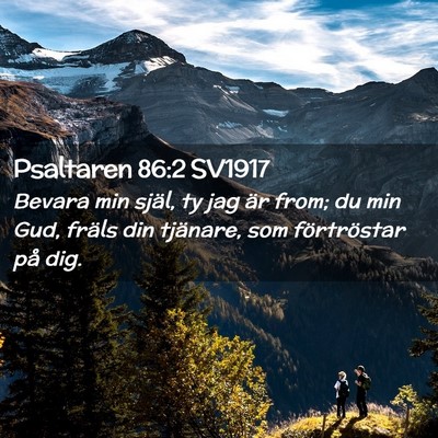 Picture 02 - Psaltaren 86:2 SV1917 - Bevara min själ, ty jag är from; du min Gud, - Bible Verse Picture