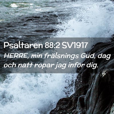 Picture 02 - Psaltaren 88:2 SV1917 - HERRE, min frälsnings Gud, dag och natt ropar - Bible Verse Picture