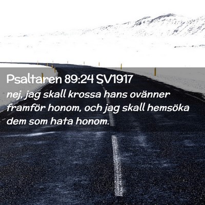 Picture 02 - Psaltaren 89:24 SV1917 - nej, jag skall krossa hans ovänner framför - Bible Verse Picture