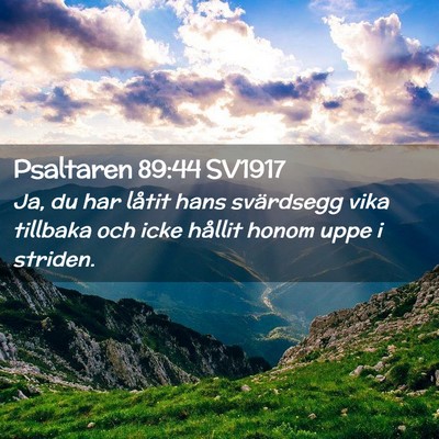Picture 02 - Psaltaren 89:44 SV1917 - Ja, du har låtit hans svärdsegg vika tillbaka - Bible Verse Picture