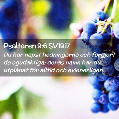 Picture 02 - Psaltaren 9:6 SV1917 - Du har näpst hedningarna och förgjort de - Bible Verse Picture