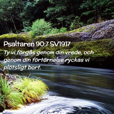 Picture 02 - Psaltaren 90:7 SV1917 - Ty vi förgås genom din vrede, och genom din - Bible Verse Picture