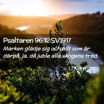 Picture 02 - Psaltaren 96:12 SV1917 - Marken glädje sig och allt som är därpå, ja, - Bible Verse Picture