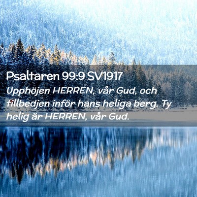 Picture 02 - Psaltaren 99:9 SV1917 - Upphöjen HERREN, vår Gud, och tillbedjen inför - Bible Verse Picture