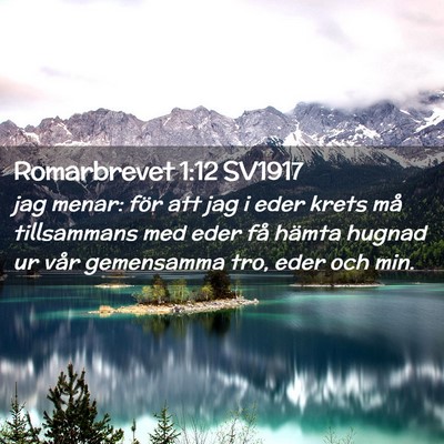 Picture 02 - Romarbrevet 1:12 SV1917 - jag menar: för att jag i eder krets må - Bible Verse Picture
