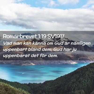 Picture 02 - Romarbrevet 1:19 SV1917 - Vad man kan känna om Gud är nämligen uppenbart - Bible Verse Picture