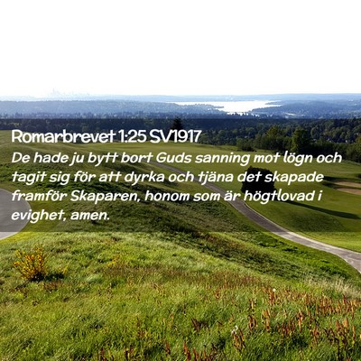 Picture 02 - Romarbrevet 1:25 SV1917 - De hade ju bytt bort Guds sanning mot lögn och - Bible Verse Picture