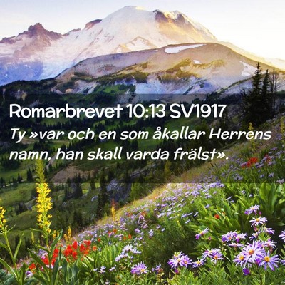 Picture 02 - Romarbrevet 10:13 SV1917 - Ty »var och en som åkallar Herrens namn, han - Bible Verse Picture