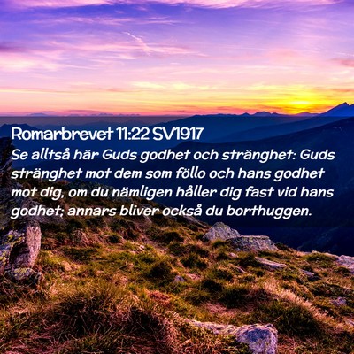 Picture 02 - Romarbrevet 11:22 SV1917 - Se alltså här Guds godhet och stränghet: Guds - Bible Verse Picture