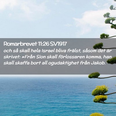 Picture 02 - Romarbrevet 11:26 SV1917 - och så skall hela Israel bliva frälst, såsom - Bible Verse Picture