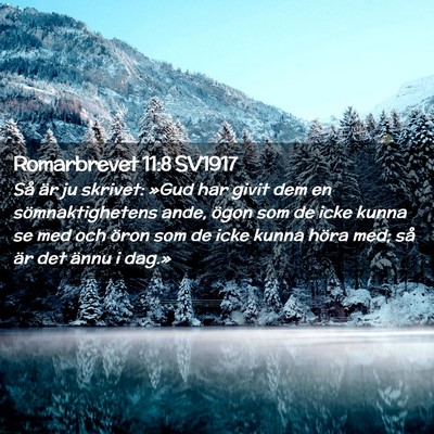 Picture 02 - Romarbrevet 11:8 SV1917 - Så är ju skrivet: »Gud har givit dem en - Bible Verse Picture