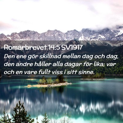 Picture 02 - Romarbrevet 14:5 SV1917 - Den ene gör skillnad mellan dag och dag, den - Bible Verse Picture