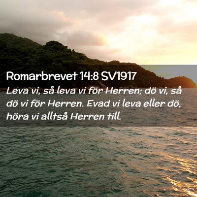 Picture 02 - Romarbrevet 14:8 SV1917 - Leva vi, så leva vi för Herren; dö vi, så dö - Bible Verse Picture