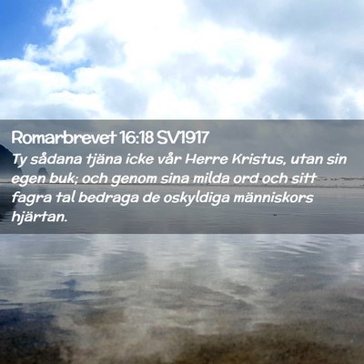 Picture 02 - Romarbrevet 16:18 SV1917 - Ty sådana tjäna icke vår Herre Kristus, utan - Bible Verse Picture