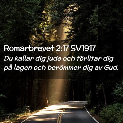 Picture 02 - Romarbrevet 2:17 SV1917 - Du kallar dig jude och förlitar dig på lagen - Bible Verse Picture