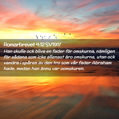 Picture 02 - Romarbrevet 4:12 SV1917 - Han skulle ock bliva en fader för omskurna, - Bible Verse Picture