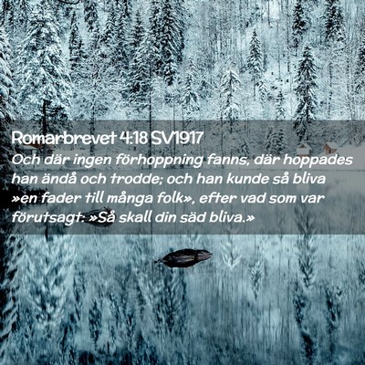 Picture 02 - Romarbrevet 4:18 SV1917 - Och där ingen förhoppning fanns, där hoppades - Bible Verse Picture