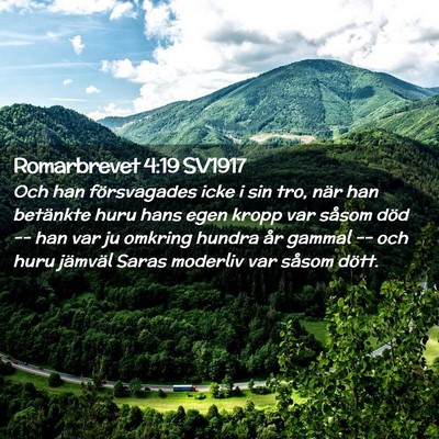 Picture 02 - Romarbrevet 4:19 SV1917 - Och han försvagades icke i sin tro, när han - Bible Verse Picture