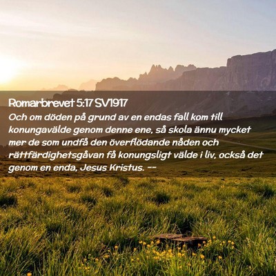 Picture 02 - Romarbrevet 5:17 SV1917 - Och om döden på grund av en endas fall kom till - Bible Verse Picture