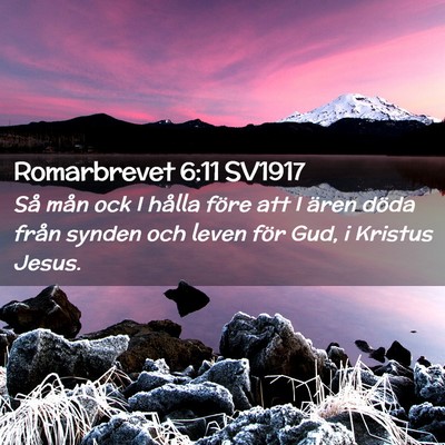 Picture 02 - Romarbrevet 6:11 SV1917 - Så mån ock I hålla före att I ären döda - Bible Verse Picture