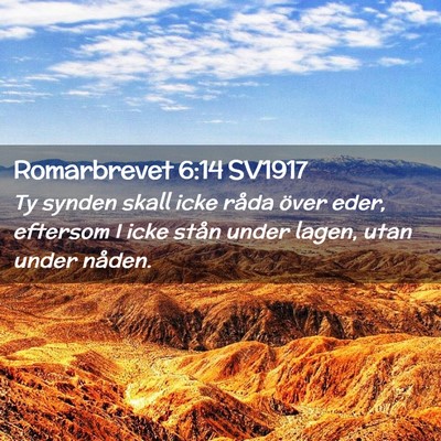 Picture 02 - Romarbrevet 6:14 SV1917 - Ty synden skall icke råda över eder, eftersom I - Bible Verse Picture