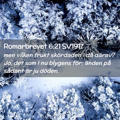 Picture 02 - Romarbrevet 6:21 SV1917 - men vilken frukt skördaden I då därav? Jo, det - Bible Verse Picture
