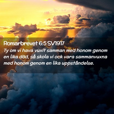 Picture 02 - Romarbrevet 6:5 SV1917 - Ty om vi hava vuxit samman med honom genom en - Bible Verse Picture