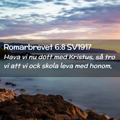 Picture 02 - Romarbrevet 6:8 SV1917 - Hava vi nu dött med Kristus, så tro vi att vi - Bible Verse Picture