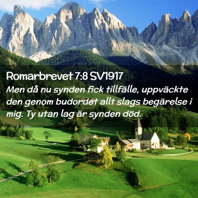 Picture 02 - Romarbrevet 7:8 SV1917 - Men då nu synden fick tillfälle, uppväckte den - Bible Verse Picture