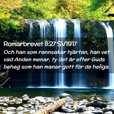Picture 02 - Romarbrevet 8:27 SV1917 - Och han som rannsakar hjärtan, han vet vad Anden - Bible Verse Picture