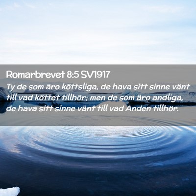 Picture 02 - Romarbrevet 8:5 SV1917 - Ty de som äro köttsliga, de hava sitt sinne - Bible Verse Picture