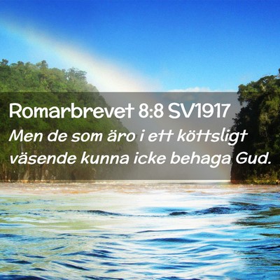 Picture 02 - Romarbrevet 8:8 SV1917 - Men de som äro i ett köttsligt väsende kunna - Bible Verse Picture