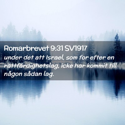 Picture 02 - Romarbrevet 9:31 SV1917 - under det att Israel, som for efter en - Bible Verse Picture