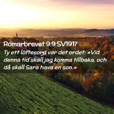 Picture 02 - Romarbrevet 9:9 SV1917 - Ty ett löftesord var det ordet: »Vid denna tid - Bible Verse Picture