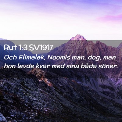 Picture 02 - Rut 1:3 SV1917 - Och Elimelek, Noomis man, dog; men hon levde kvar - Bible Verse Picture