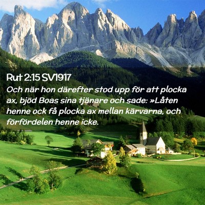 Picture 02 - Rut 2:15 SV1917 - Och när hon därefter stod upp för att plocka - Bible Verse Picture