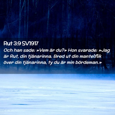 Picture 02 - Rut 3:9 SV1917 - Och han sade: »Vem är du?» Hon svarade: »Jag - Bible Verse Picture