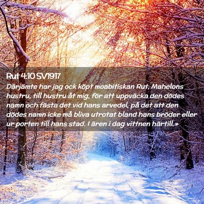 Picture 02 - Rut 4:10 SV1917 - Därjämte har jag ock köpt moabitiskan Rut, - Bible Verse Picture